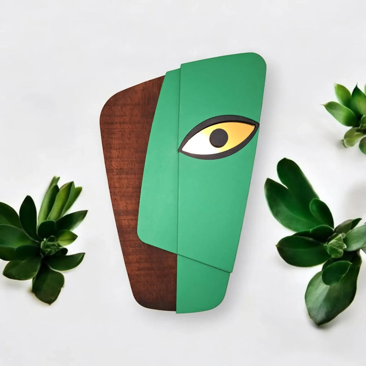 Authentic African sculpture Mask 3D Wall Art - Handcrafted Wooden Decor for Living Spaces