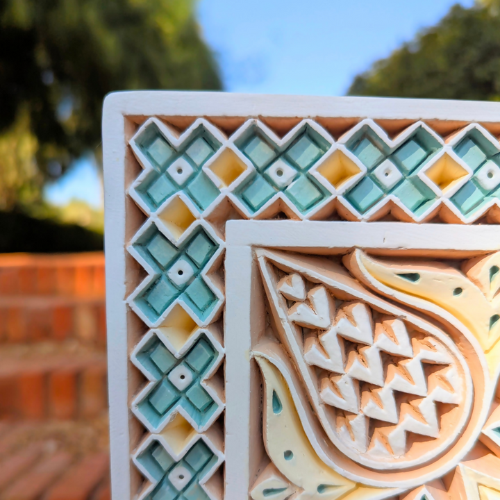 Hand Carved Plaster Wall Art | Moroccan Floral Design