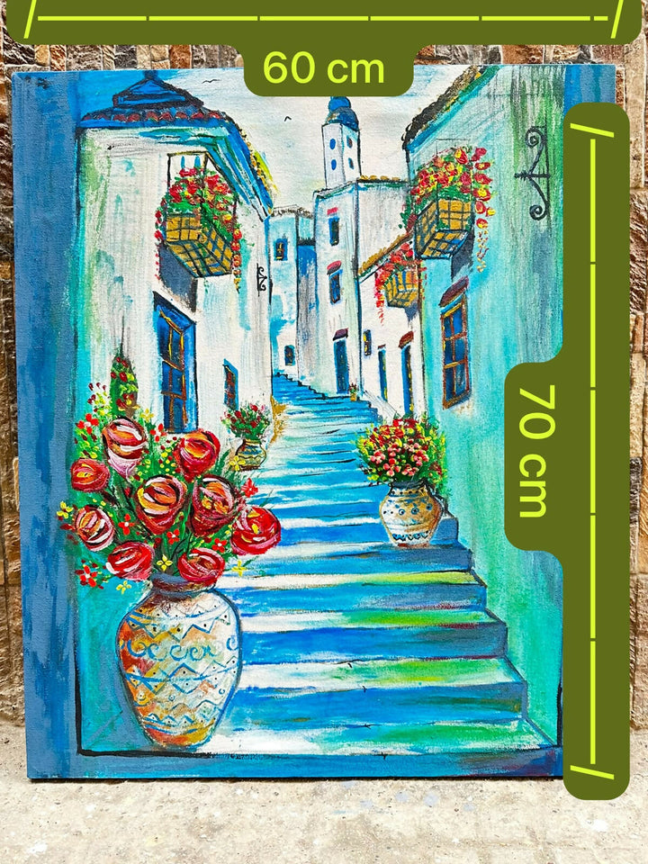 Handpainted Chefchaouen Moroccan Artist