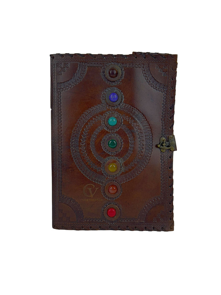 7 CHAKRAS Genuine Goatskin Leather Notebook