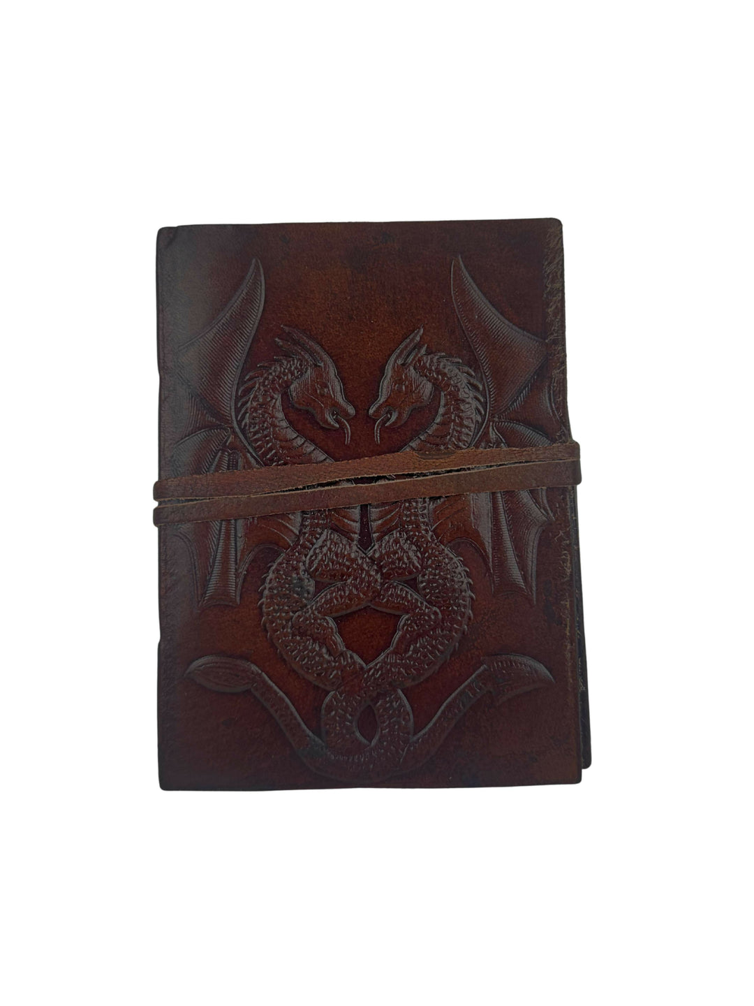 SMALL LEATHER BROWN DRAGON NOTEBOOK