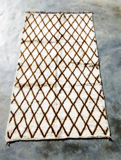 Brown Checkers Moroccan Rugs-Coopérative Bakiz-MyTindy