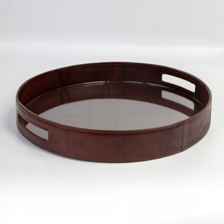 Round Leather Tray