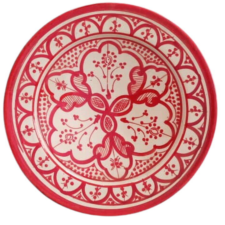 Plate with red patterns