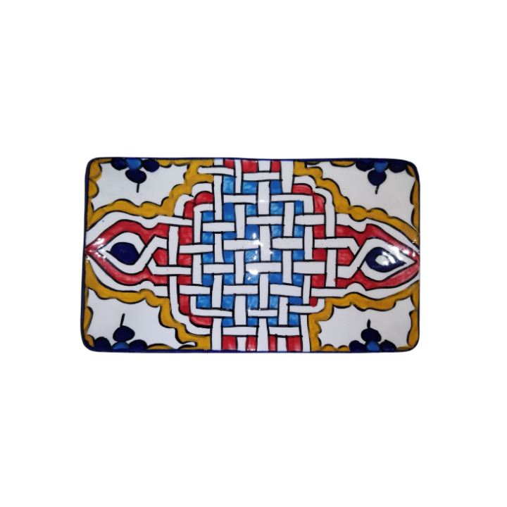 Rectangular plate with grid patterns