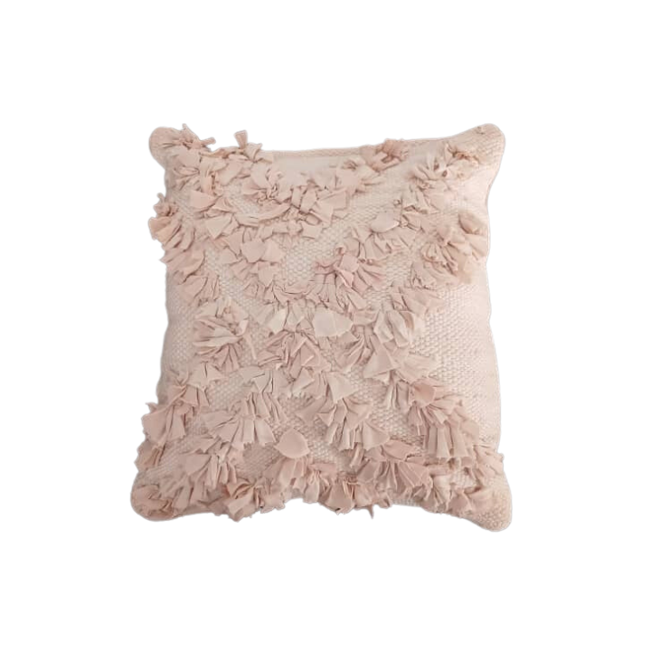 Embroidered flowery cushion