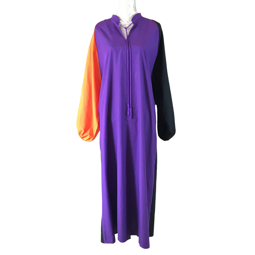 Purple, Black and Orange Moroccan Dress-Yass and Yass-MyTindy