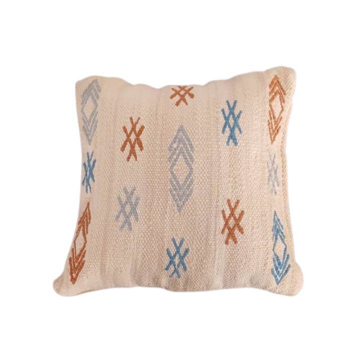 Embroidered cushion with patterns