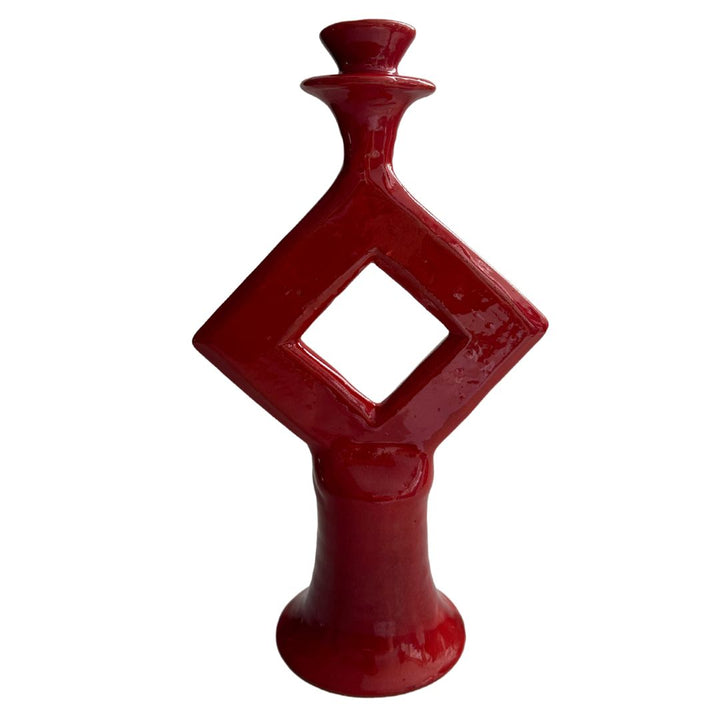 Red Ceramic Candle Holder