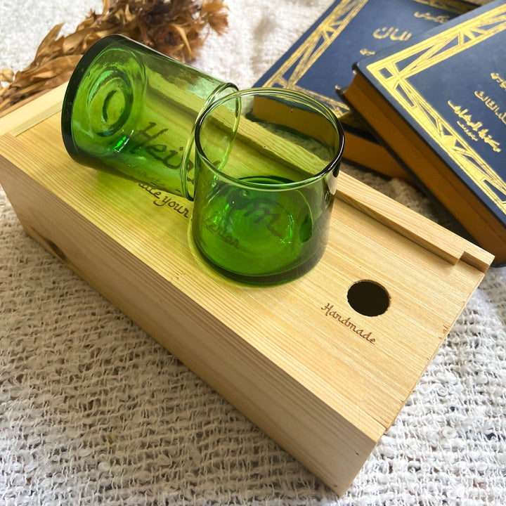 Set of 6 Beldi Drinking Glasses - Green