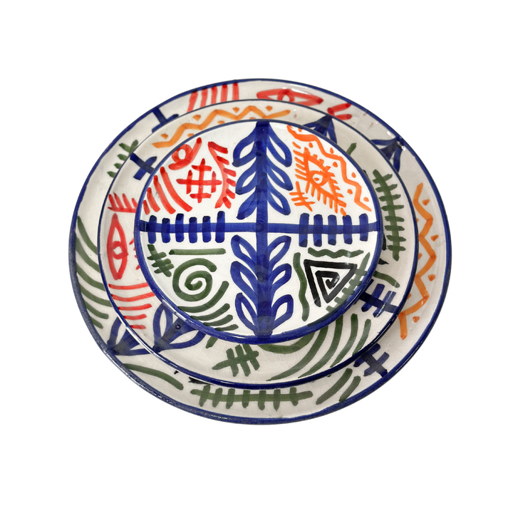 Blue Amazigh plate set