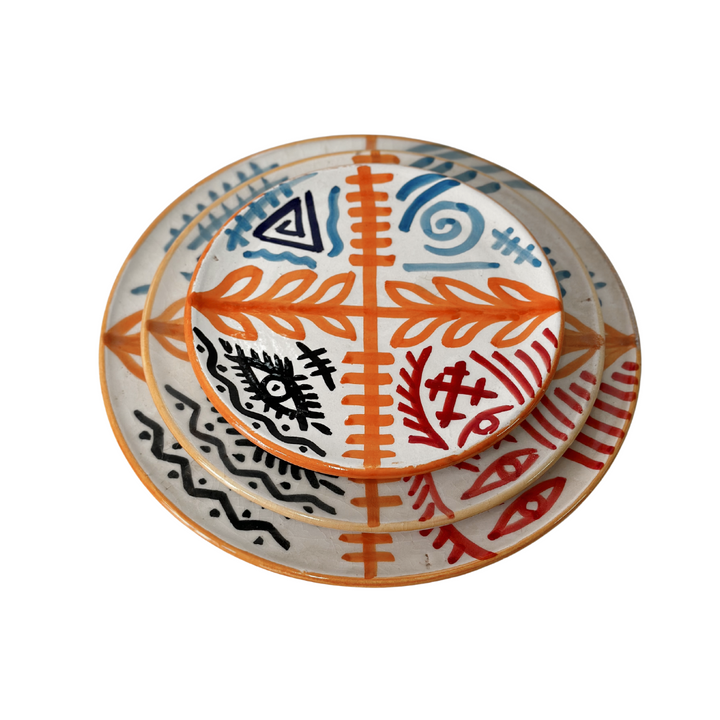 Orange Amazigh plate set