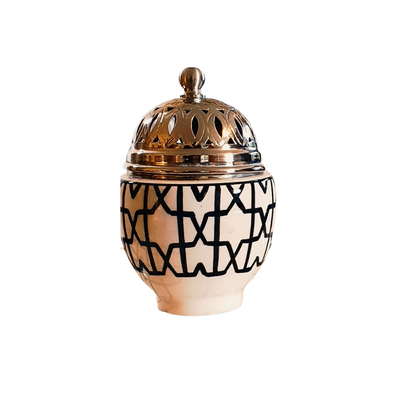 Zellige Patterns Mbikhra - Ceramic Bakhoor Oud Burner-Dialna by Salma Bensaid-MyTindy