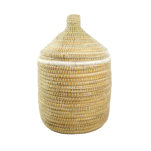 Pot en laine marocaine blanche