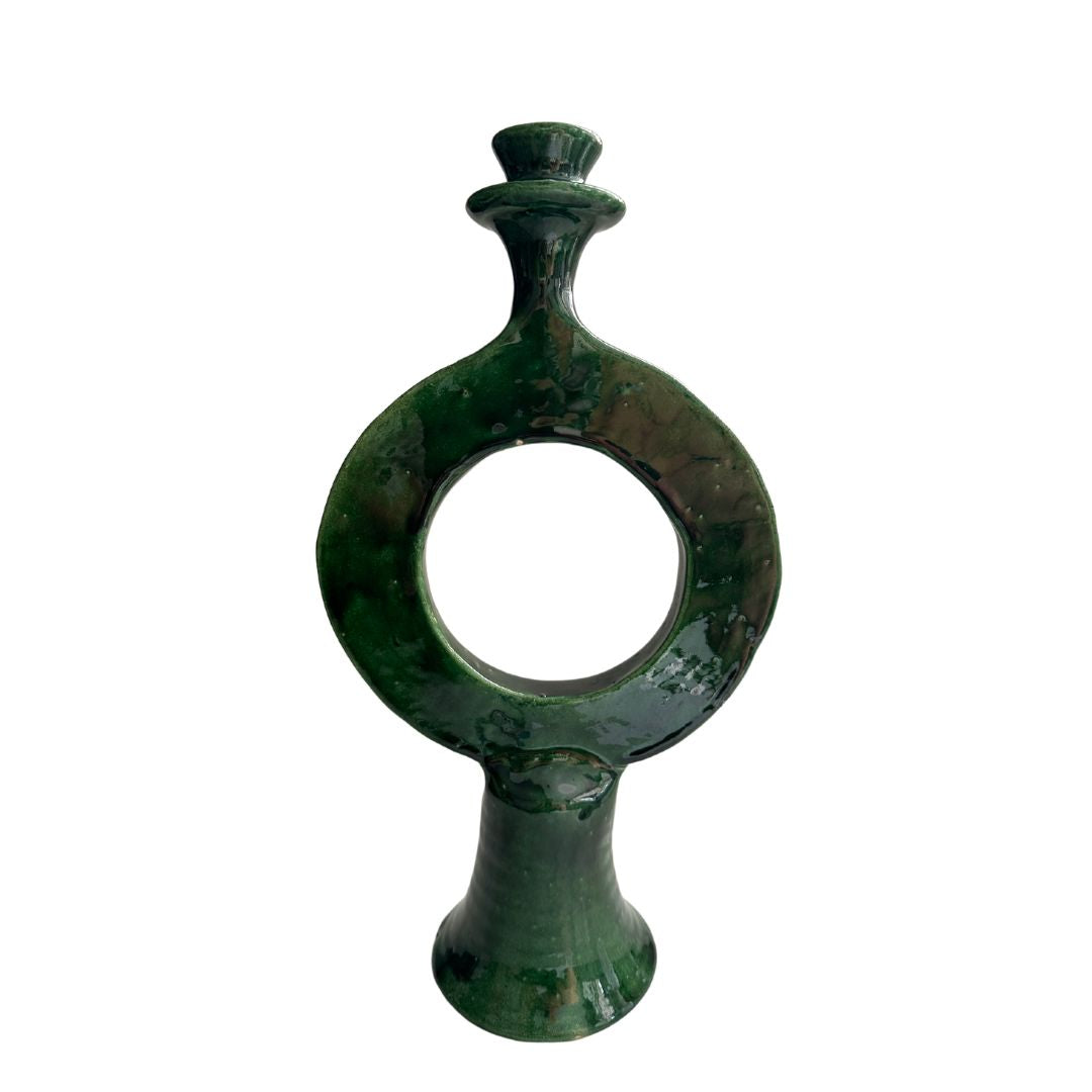 Green Ceramic Candle Holder