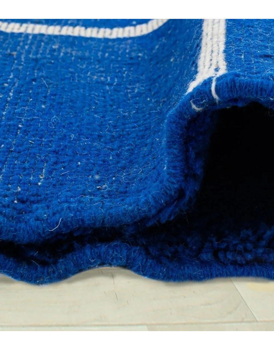 Beni Mrirt Moroccan Wool Blue Rug