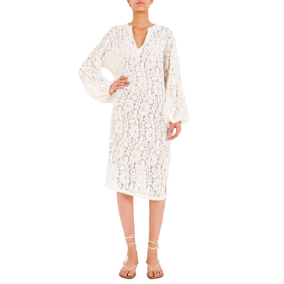 GENNA Off-White Lace Dress-OWL Marrakech-MyTindy