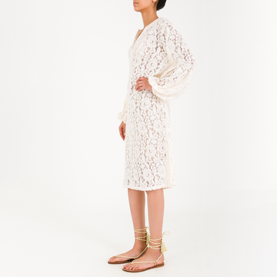 GENNA Off-White Lace Dress-OWL Marrakech-MyTindy