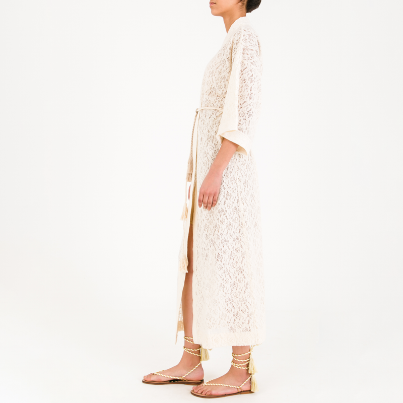 SERENA Off-White Lace Kimono-OWL Marrakech-MyTindy