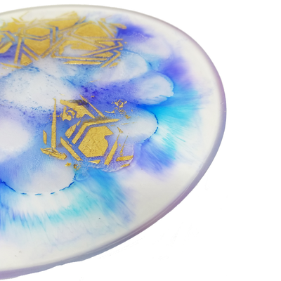 Blue and Gold Resin Coasters-Artizainer-MyTindy