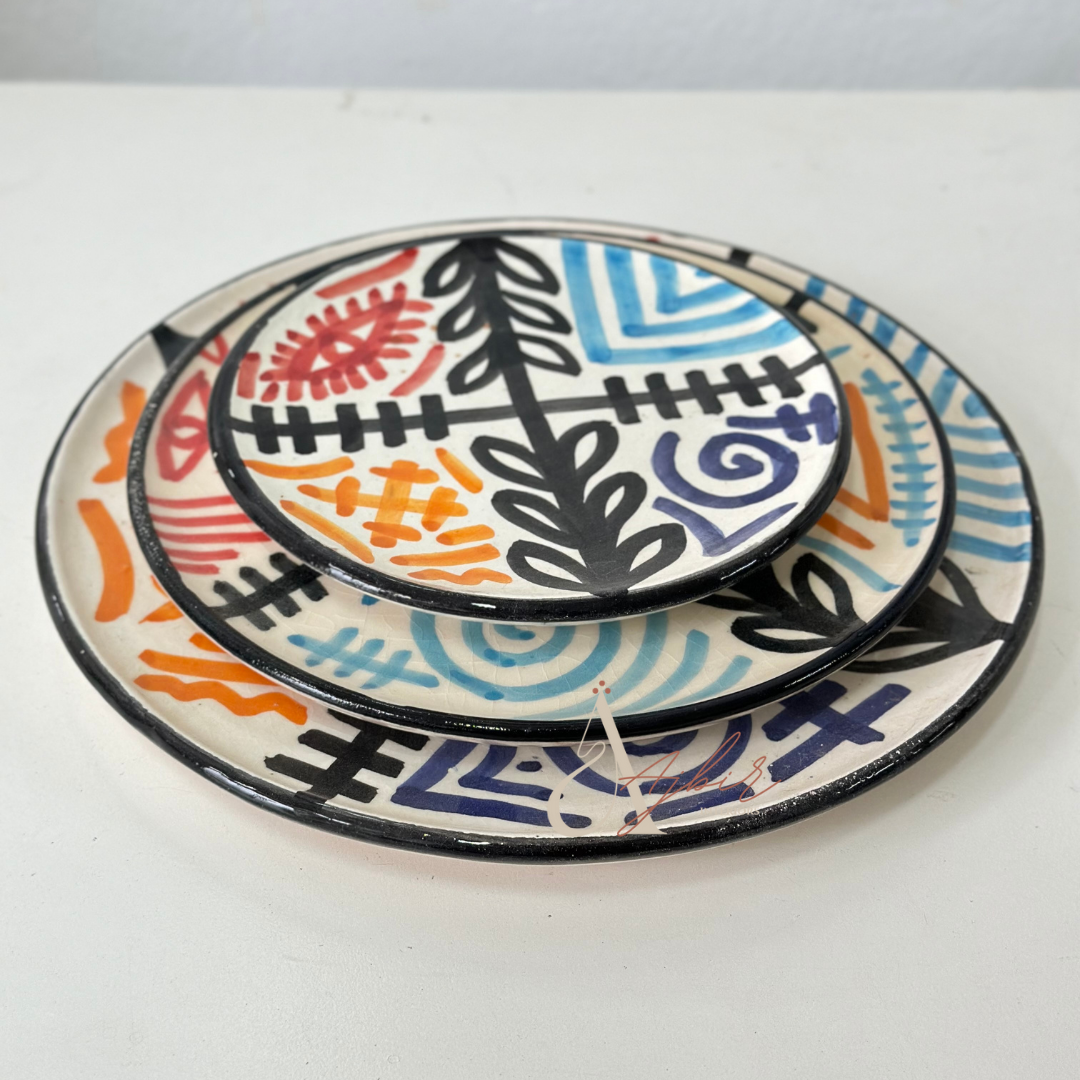 Black Amazigh plate set