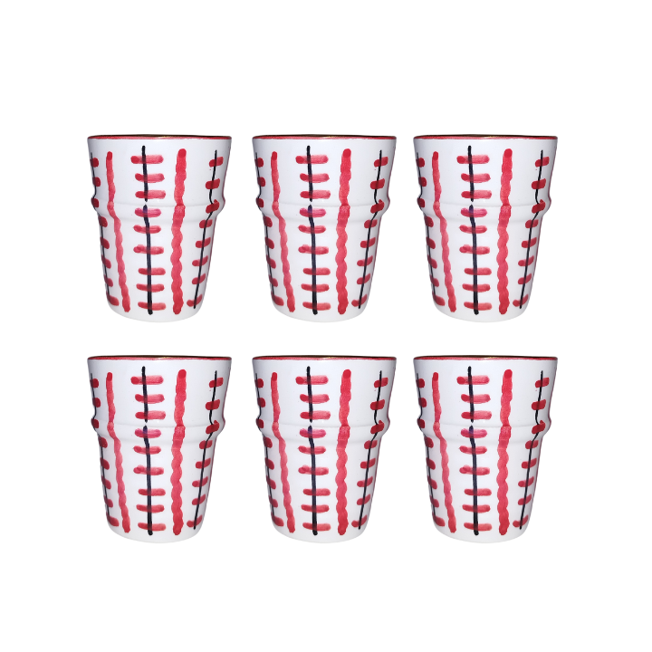 Set of six red Cup