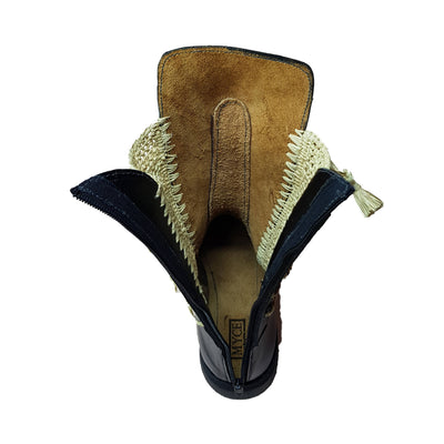 Raphia & Leather Boots-MYCE Raphia-MyTindy
