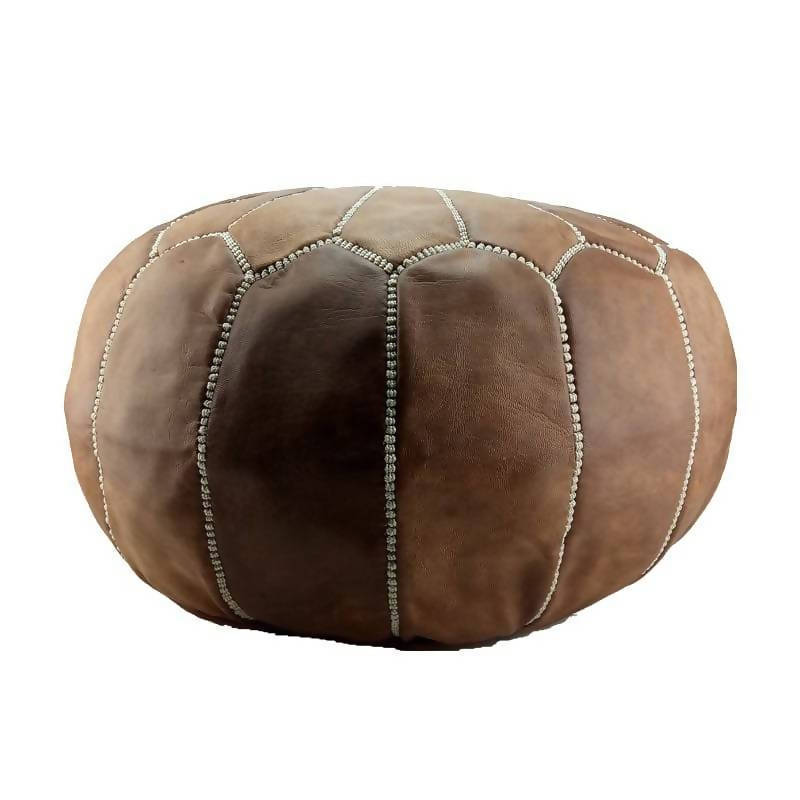 Moroccan Leather Pouf Natural Tan