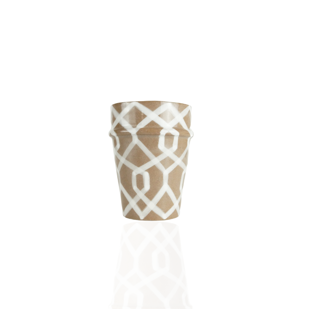 Brown & White Pattern Espresso Moroccan Cups