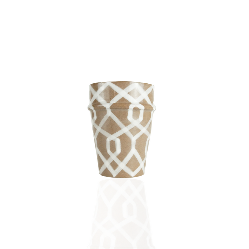Brown & White Pattern Espresso Moroccan Cups