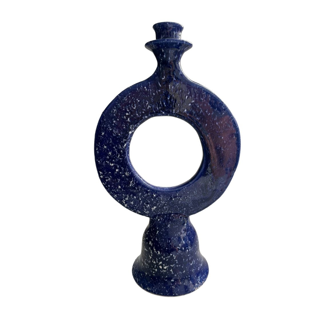 Blue Vintage Candle Holder