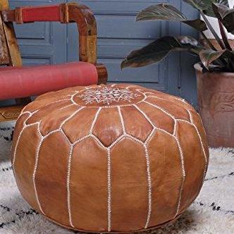 Moroccan Berber Leather Ottoman-The Label-MyTindy