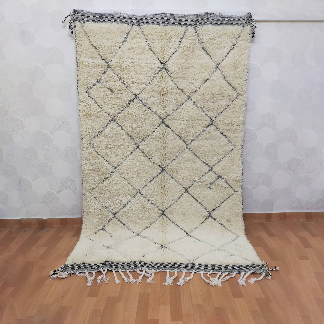 Moroccan Rug Beni Ourain Handmade Wool Tribal Berber Carpet