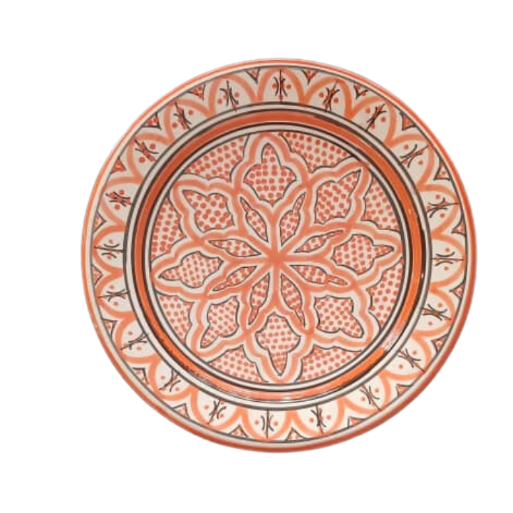 Plate with orange patterns
