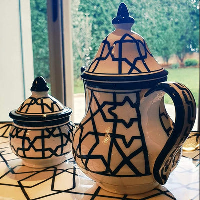 Moroccan Teapot With Mosaic Patterns-Dialna by Salma Bensaid-MyTindy