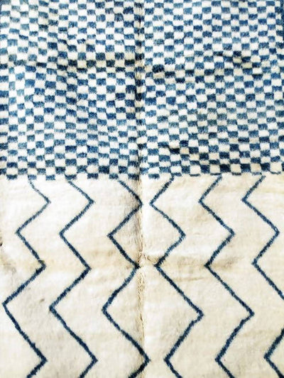Blue and White Moroccan Rug-Coopérative Bakiz-MyTindy