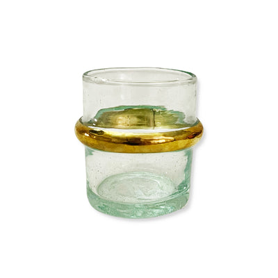 Set of 6 Moroccan Transparent cup with Gold
