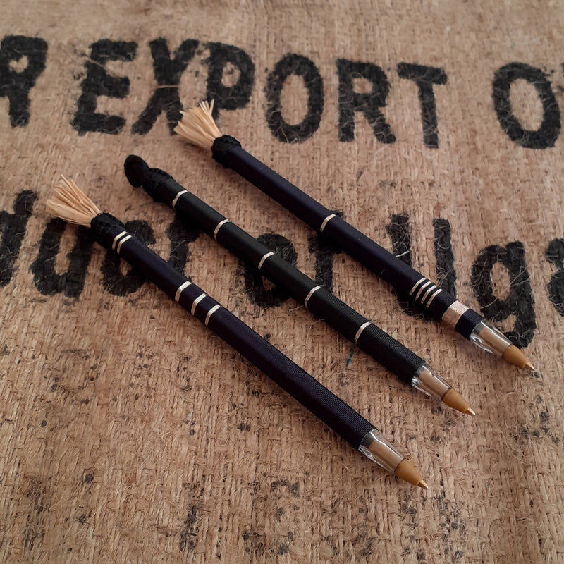 Set of 3 Woven Black Pen-Notla-MyTindy