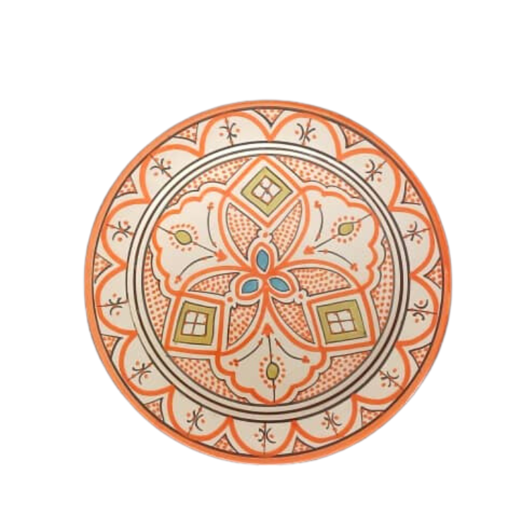 Plate with orange patterns
