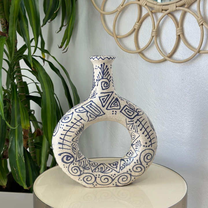 Blue and white Atrar vase (unique piece)