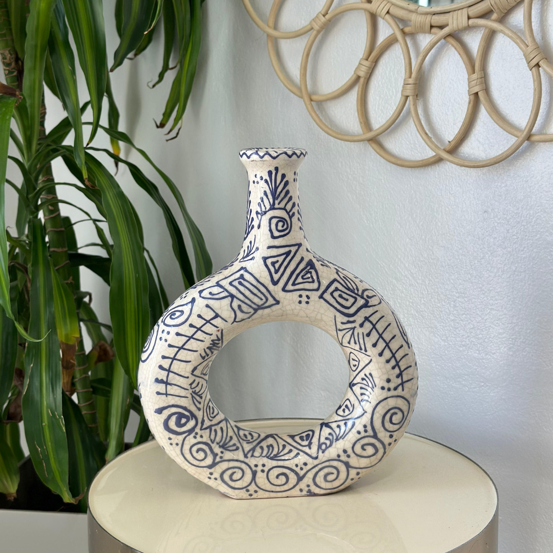 Blau-weiße Atrar-Vase (Einzelstück) – MyTindy
