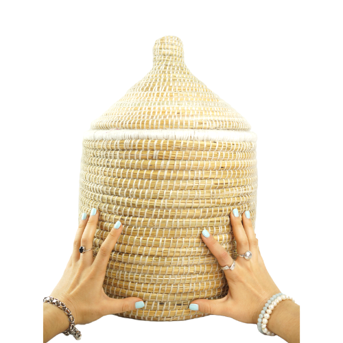 Pot en laine marocaine blanche