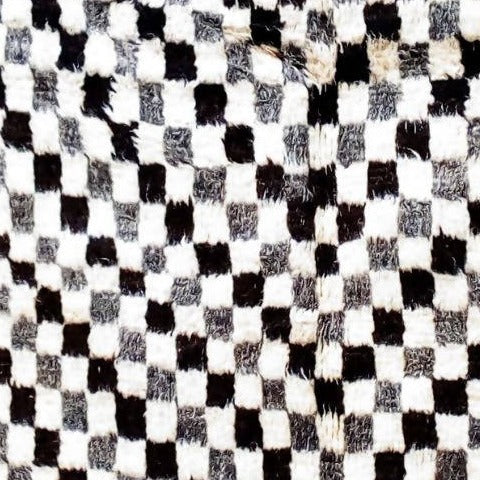 Black and White Moroccan Rug-Coopérative Bakiz-MyTindy