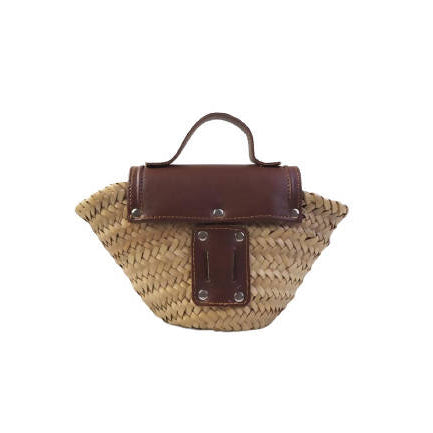 Leather and Straw Belt Bag-The Label-MyTindy