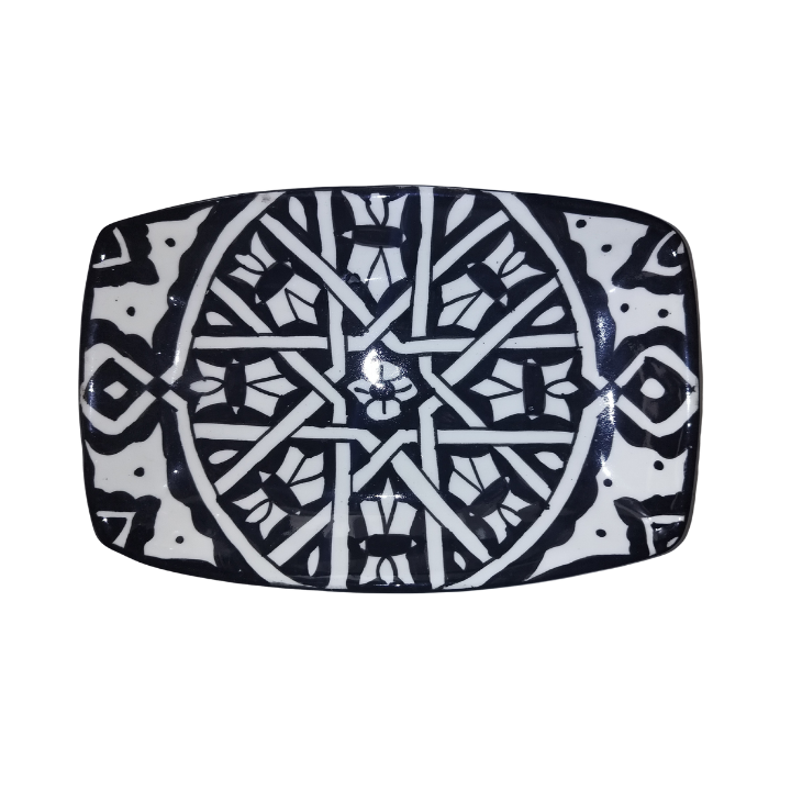Rectangular plates with rounded edge (blue patterns)