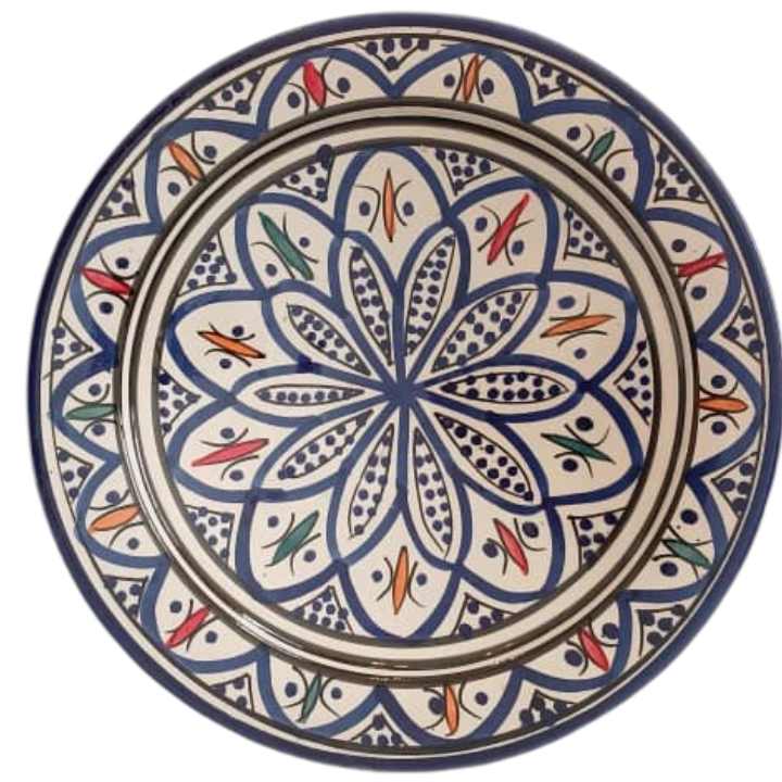 Plate with blue patterns