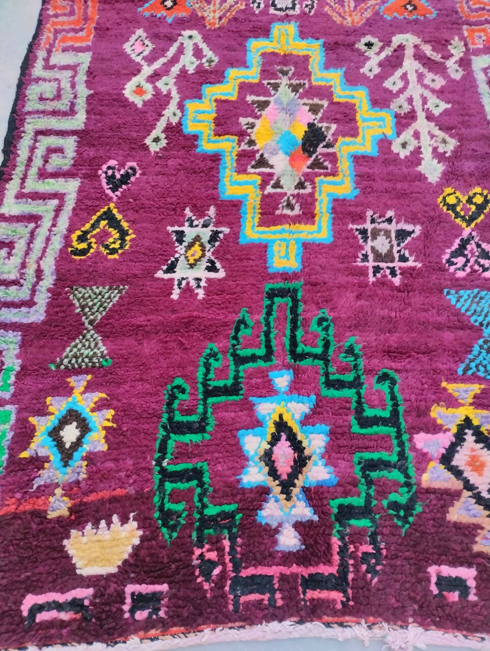 Moroccan rug boujaad rug rare carpet vintage
