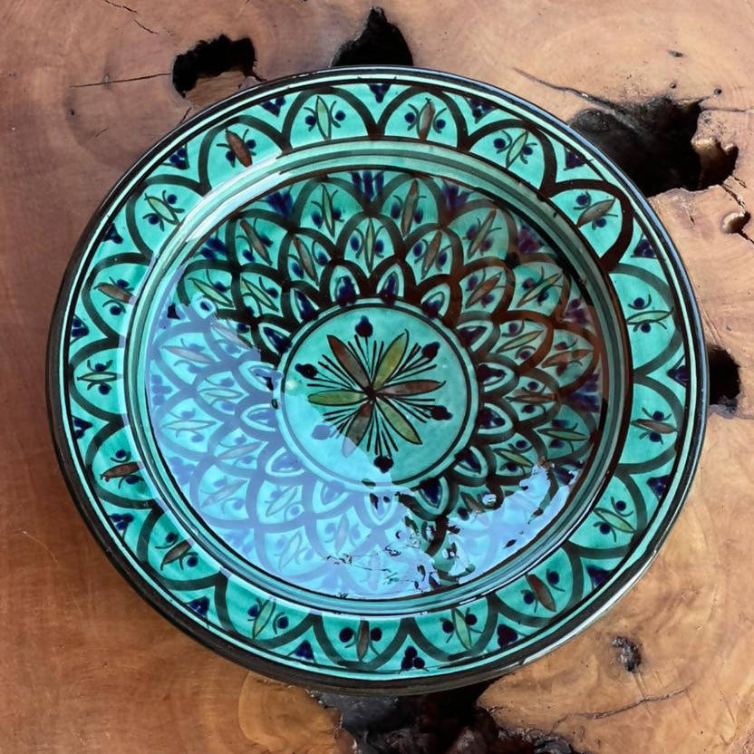 26 cm - Green & Black Moroccan Deep Dish