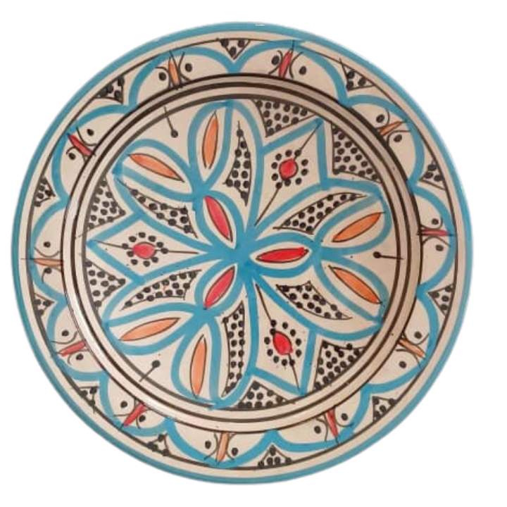 Plate with blue patterns