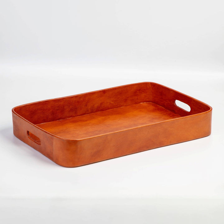Rectangular leather Tray